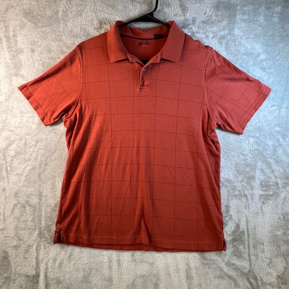 Tasso Elba Men's Red Plaid Short Sleeve Polo Shirt Size‎ Small